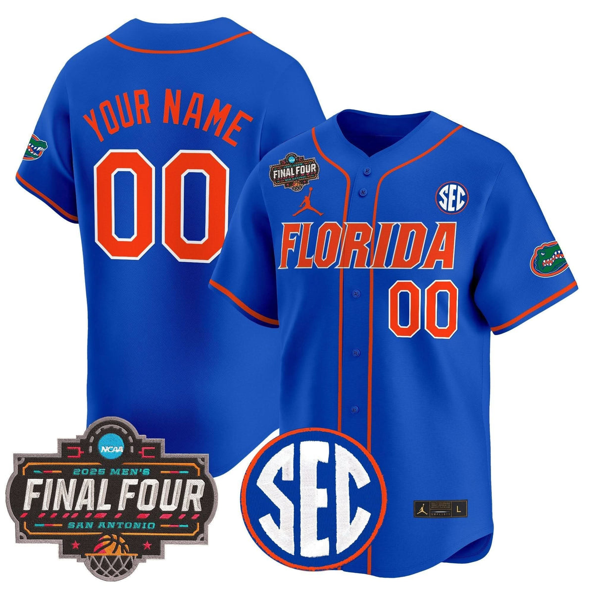 Florida Gators 2025 Final Four Patch Vapor Baseball Custom Jersey - All Stitched