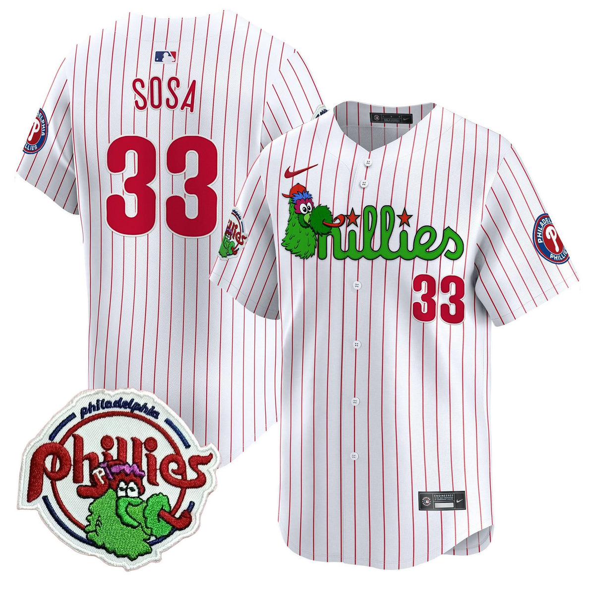 Men's Phillies Phanatic Patch Vapor Premier Limited Jersey V3 - All Stitched