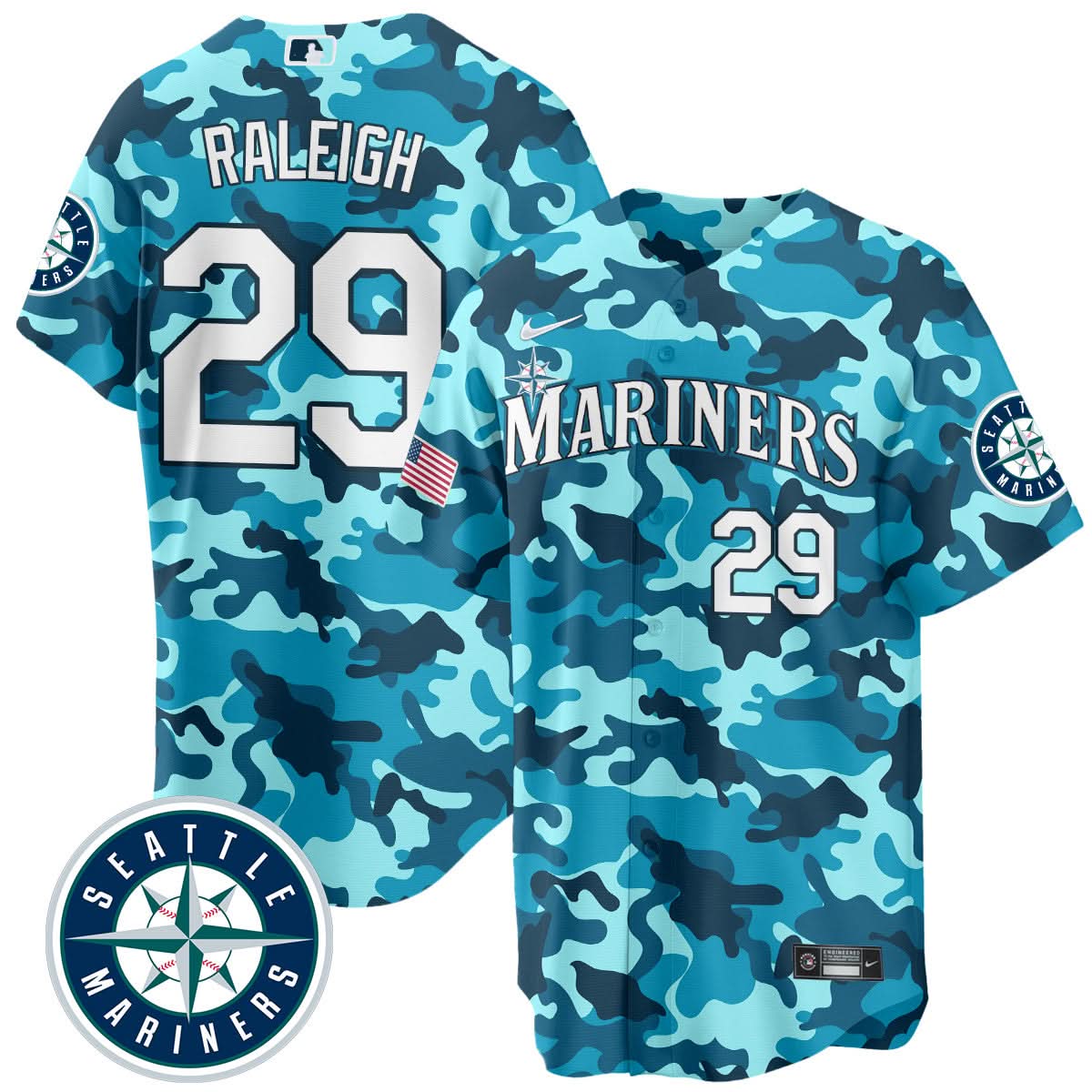 Men's Seattle Mariners Salute to Armed Forces Night - Camo Jersey