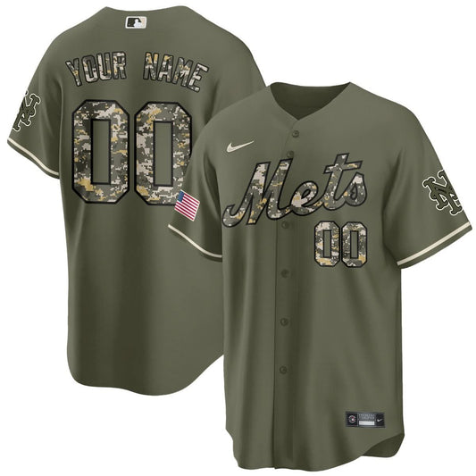 Custom New York Mets 2025 Sean Manaea Camo Jersey - All Stitched