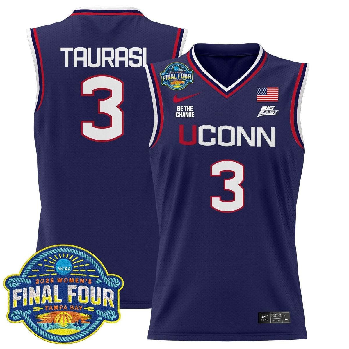 Men's Size - UConn Huskies 2025 Big Eat Women's Final Four Patch Lightweight Basketball Jersey - All Stitched