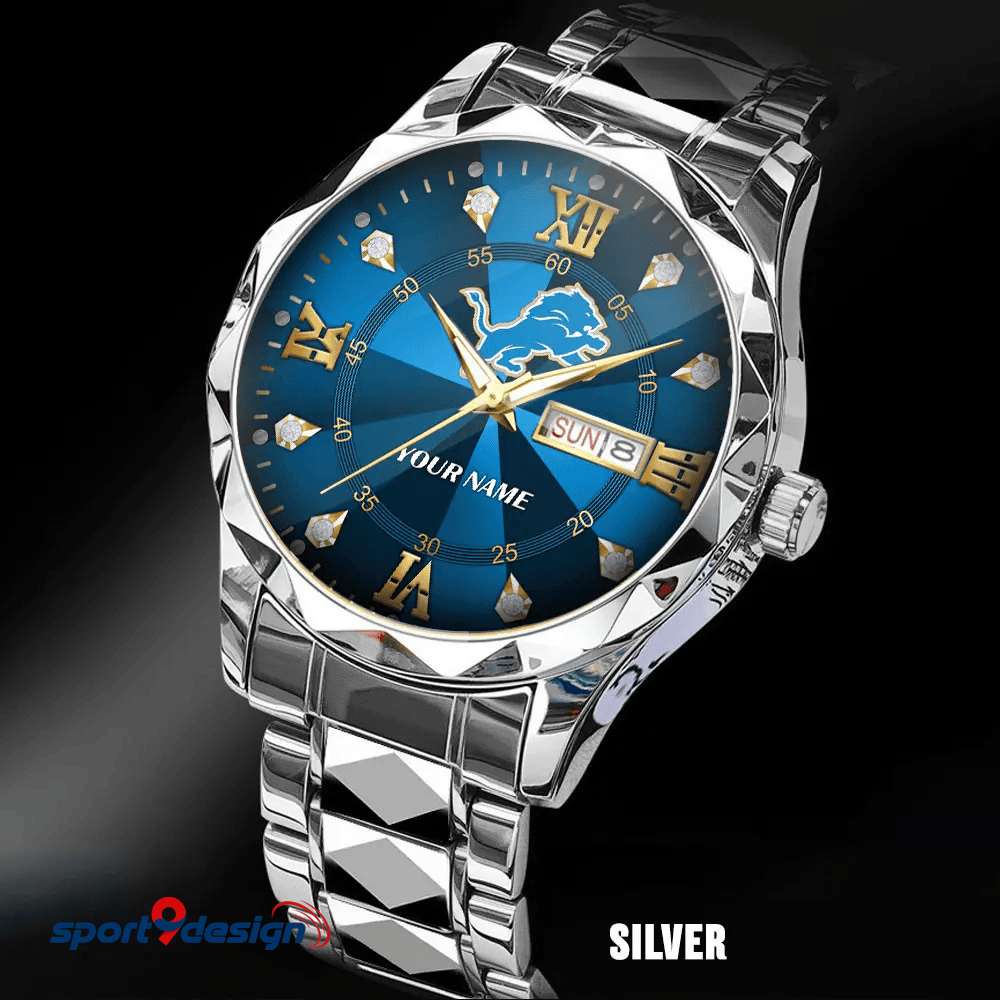 DET - American Football Luxury Hand Watch All Team Custom Any Name Gift For Fan - Limited Edition