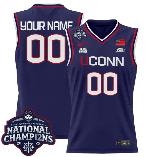 UConn Huskies 2025 Women's National Champions Patch Lightweight Basketball Custom Jersey - All Stitched