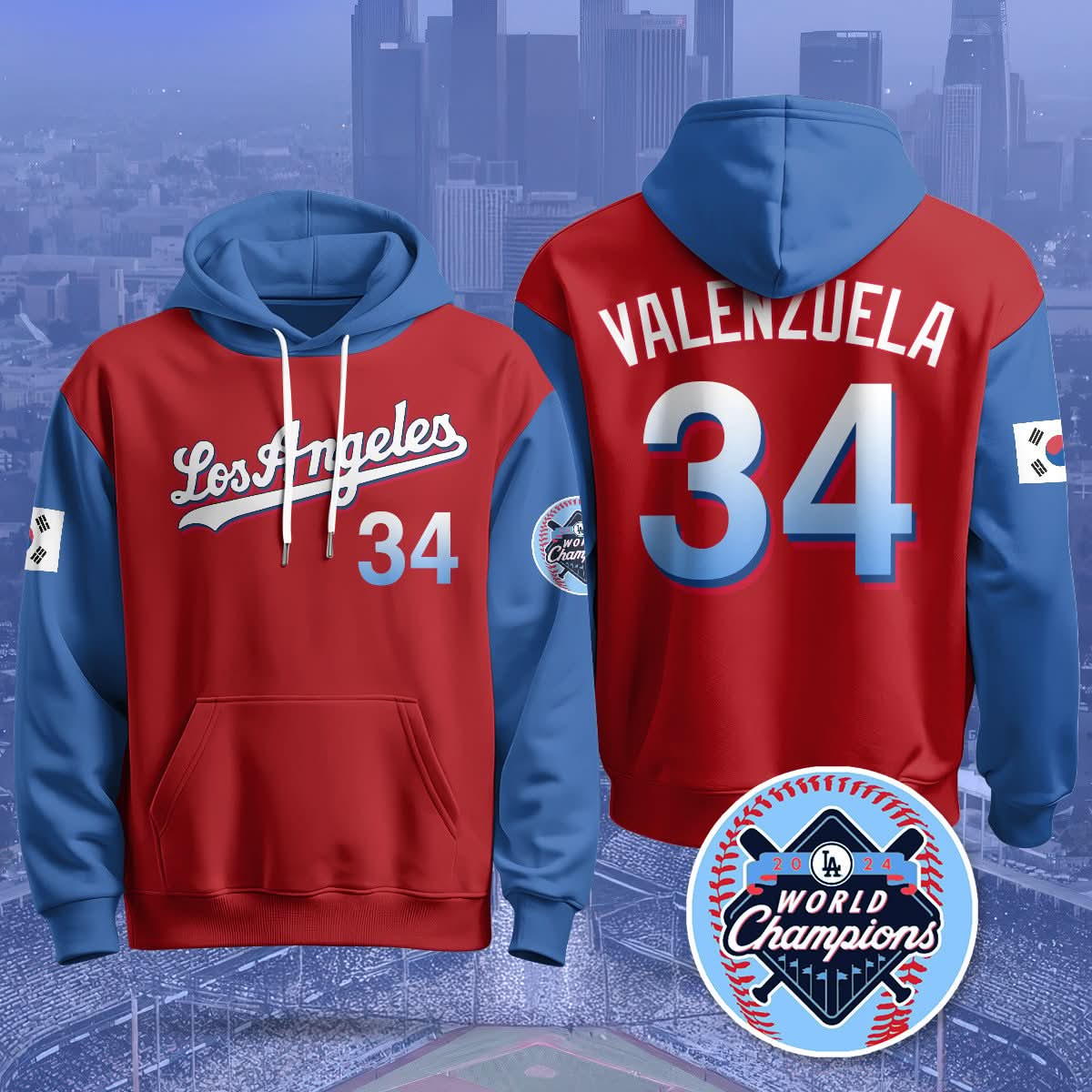 Los Angeles Dodgers Korean Heritage Night Hoodie - All Stitched