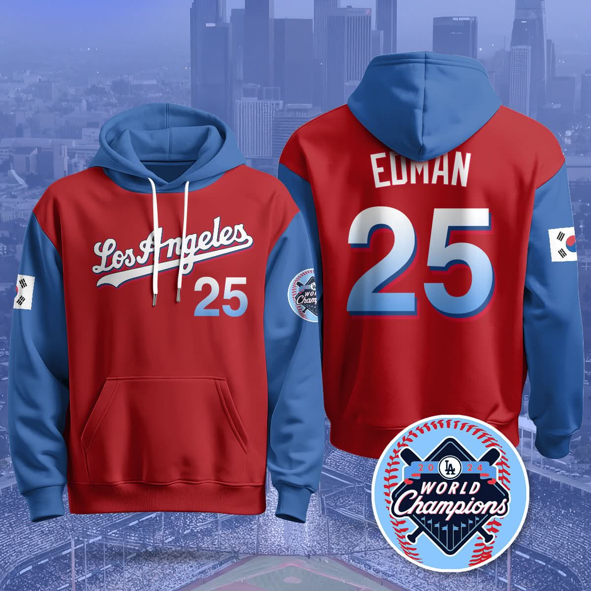 Los Angeles Dodgers Korean Heritage Night Hoodie - All Stitched
