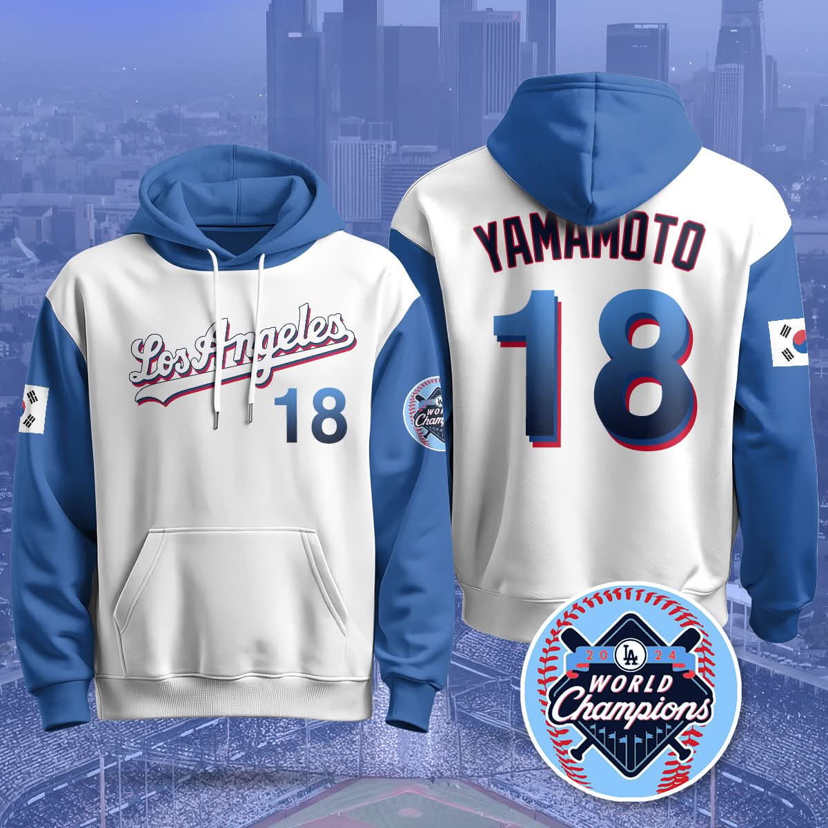 Los Angeles Dodgers Korean Heritage Night Hoodie - All Stitched