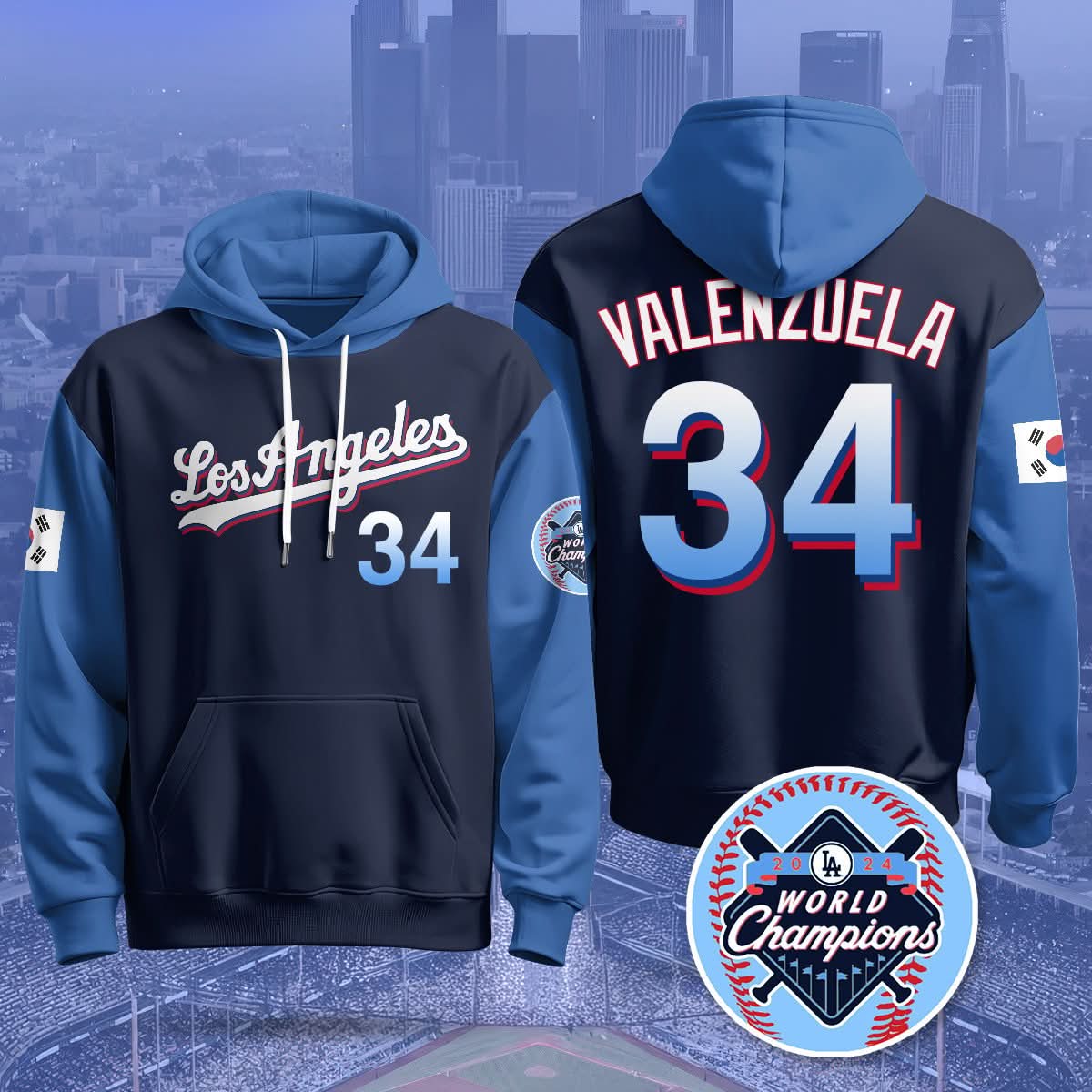 Los Angeles Dodgers Korean Heritage Night Hoodie - All Stitched
