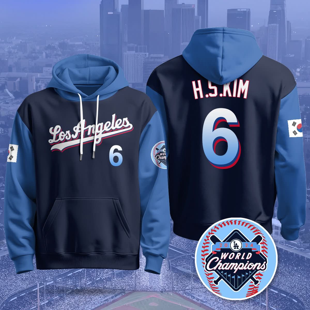 Los Angeles Dodgers Korean Heritage Night Hoodie - All Stitched