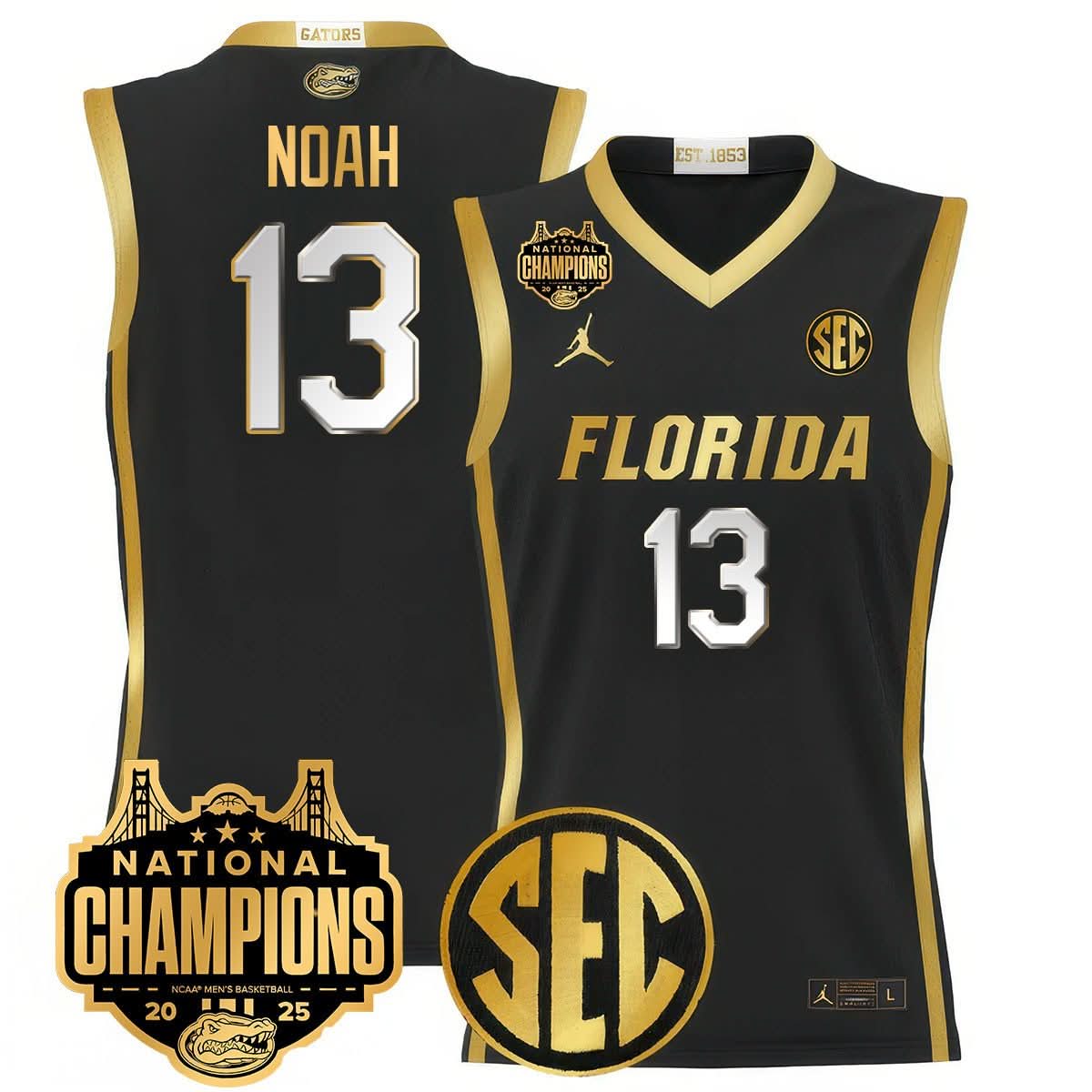 Men's Florida Gators 2025 National Champions Basketball Jersey - All Stitched