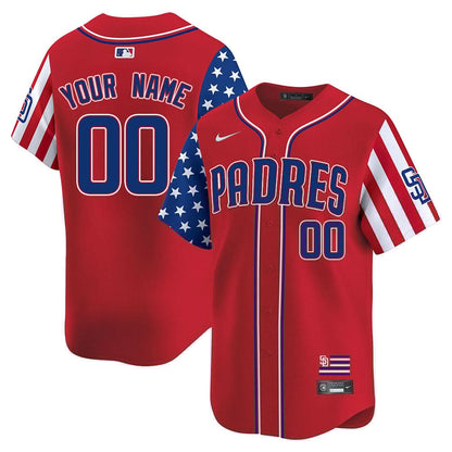 Custom Gender/Name San Diego Padres Independence Day Jersey - All Stitched