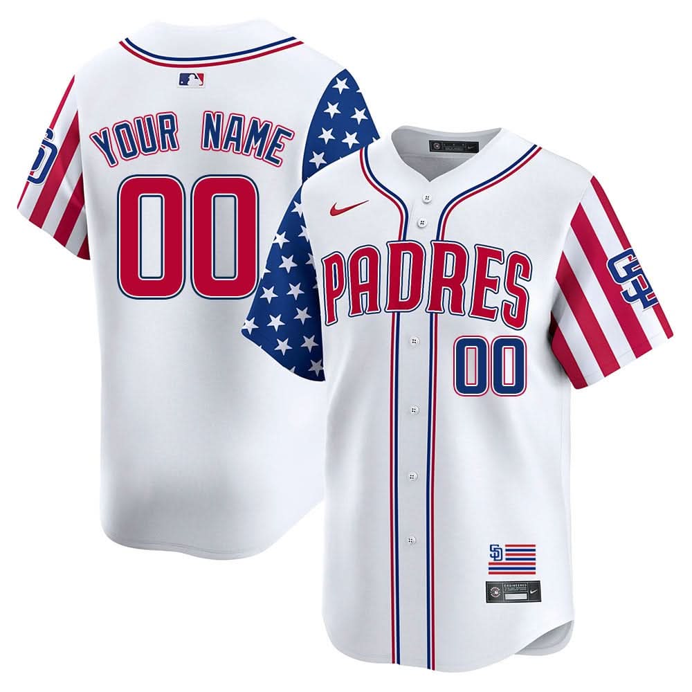 Custom Gender/Name San Diego Padres Independence Day Jersey - All Stitched