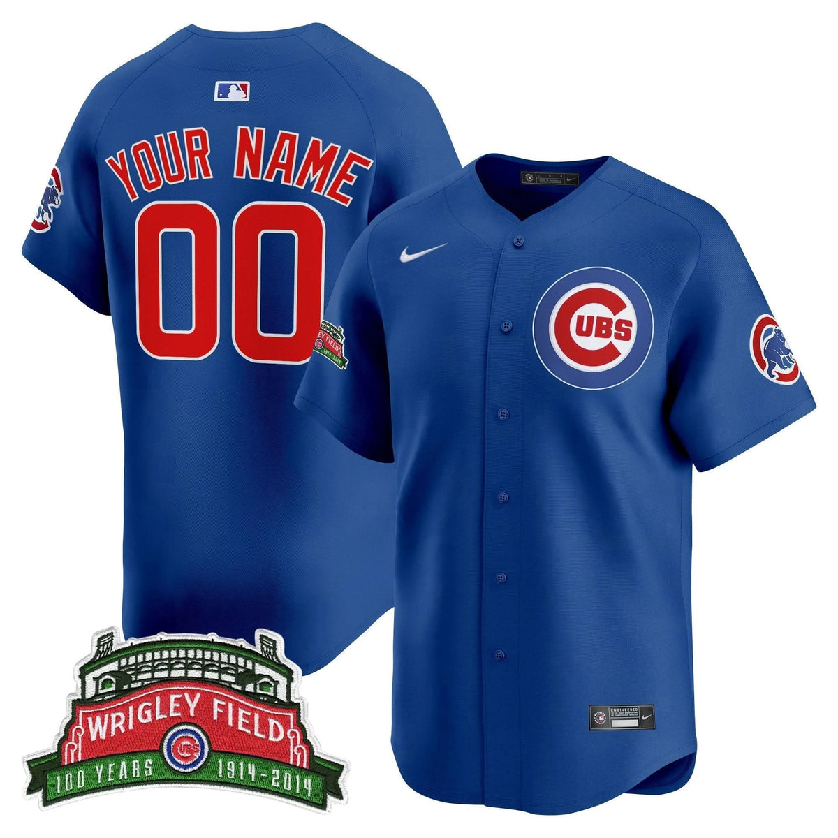 Chicago Cubs Wrigley Field Style Vapor Premier Limited Custom Jersey - All Stitched