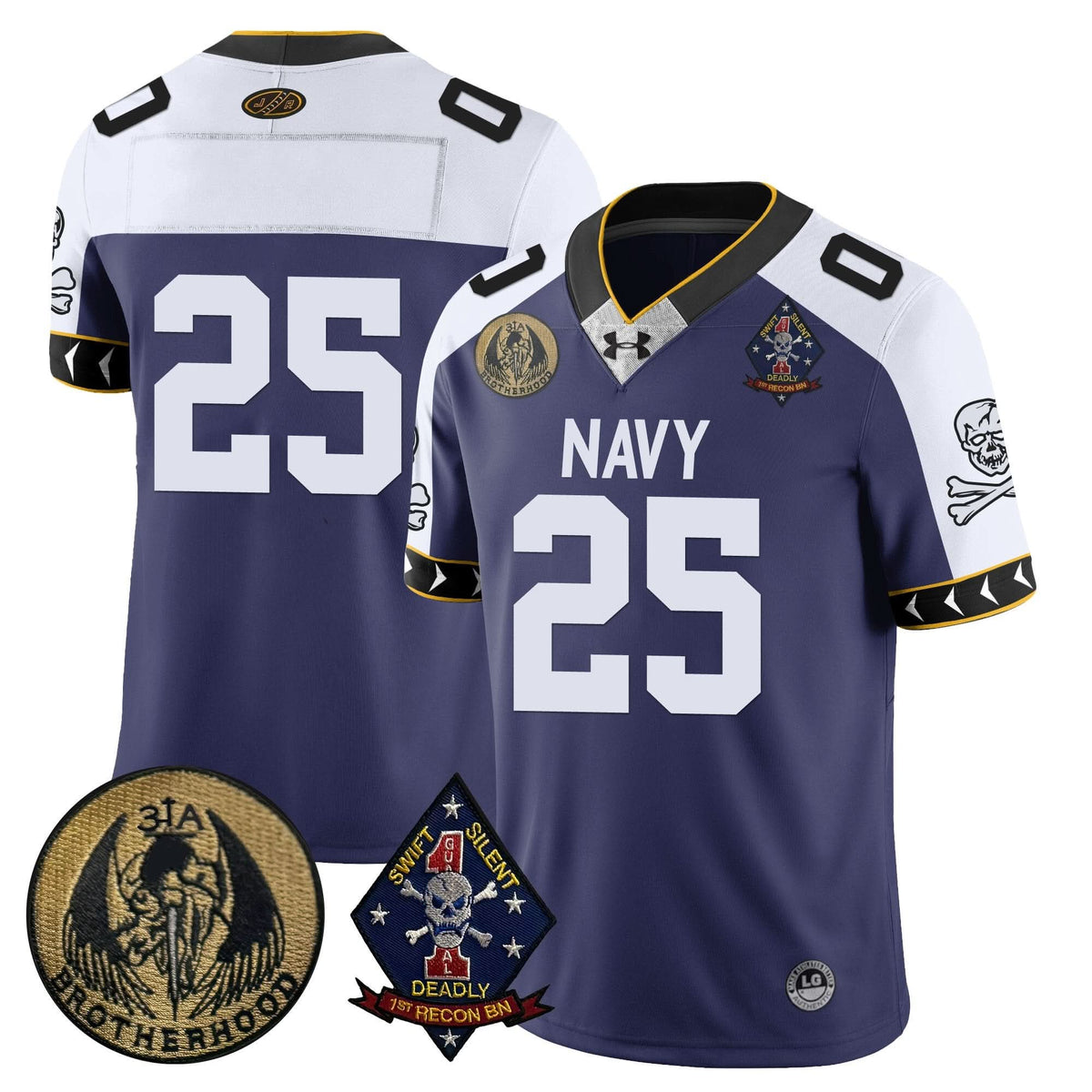 Men's Navy Midshipmen Lacrosse Jolly Rogers Vapor Limited Jersey - All Stitched