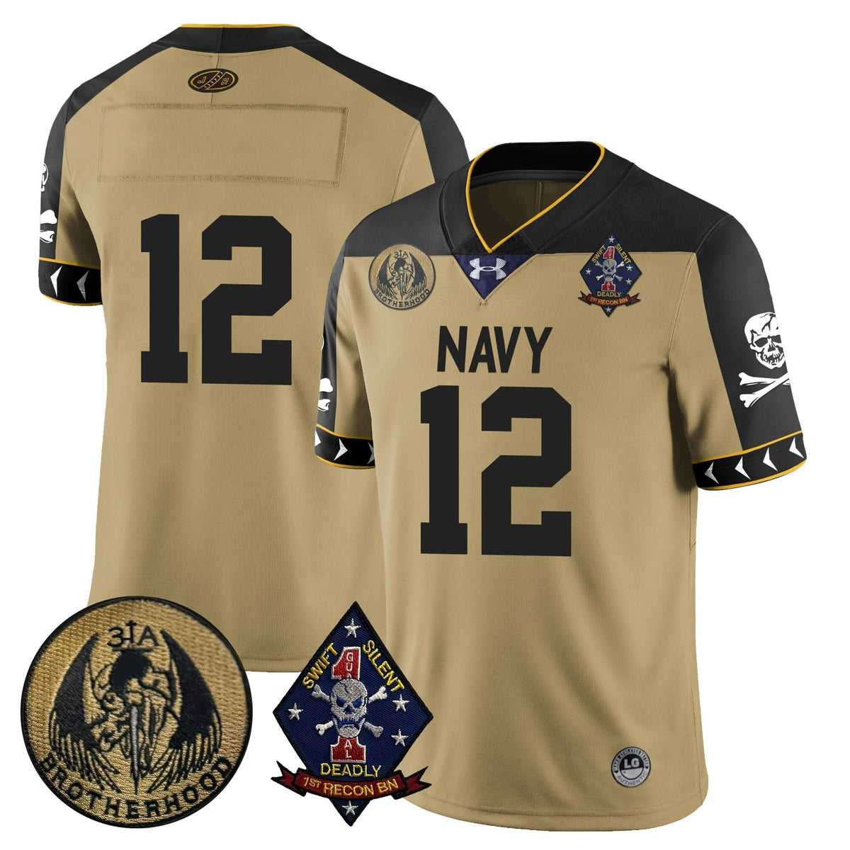 Men's Navy Midshipmen Lacrosse Jolly Rogers Vapor Limited Jersey - All Stitched