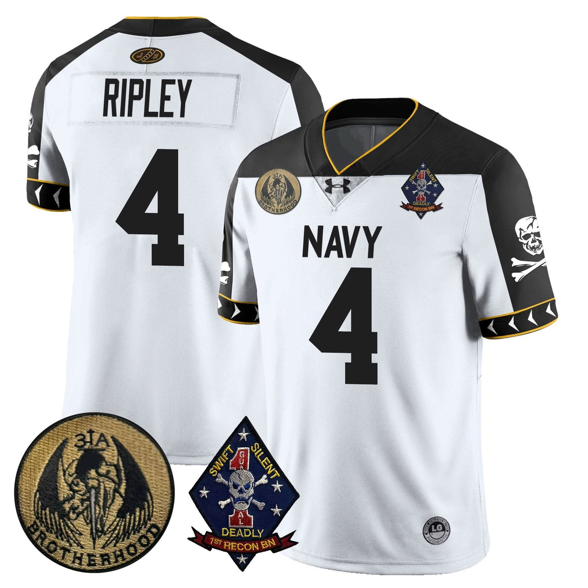 Men's Navy Midshipmen Lacrosse Jolly Rogers Vapor Limited Jersey - All Stitched
