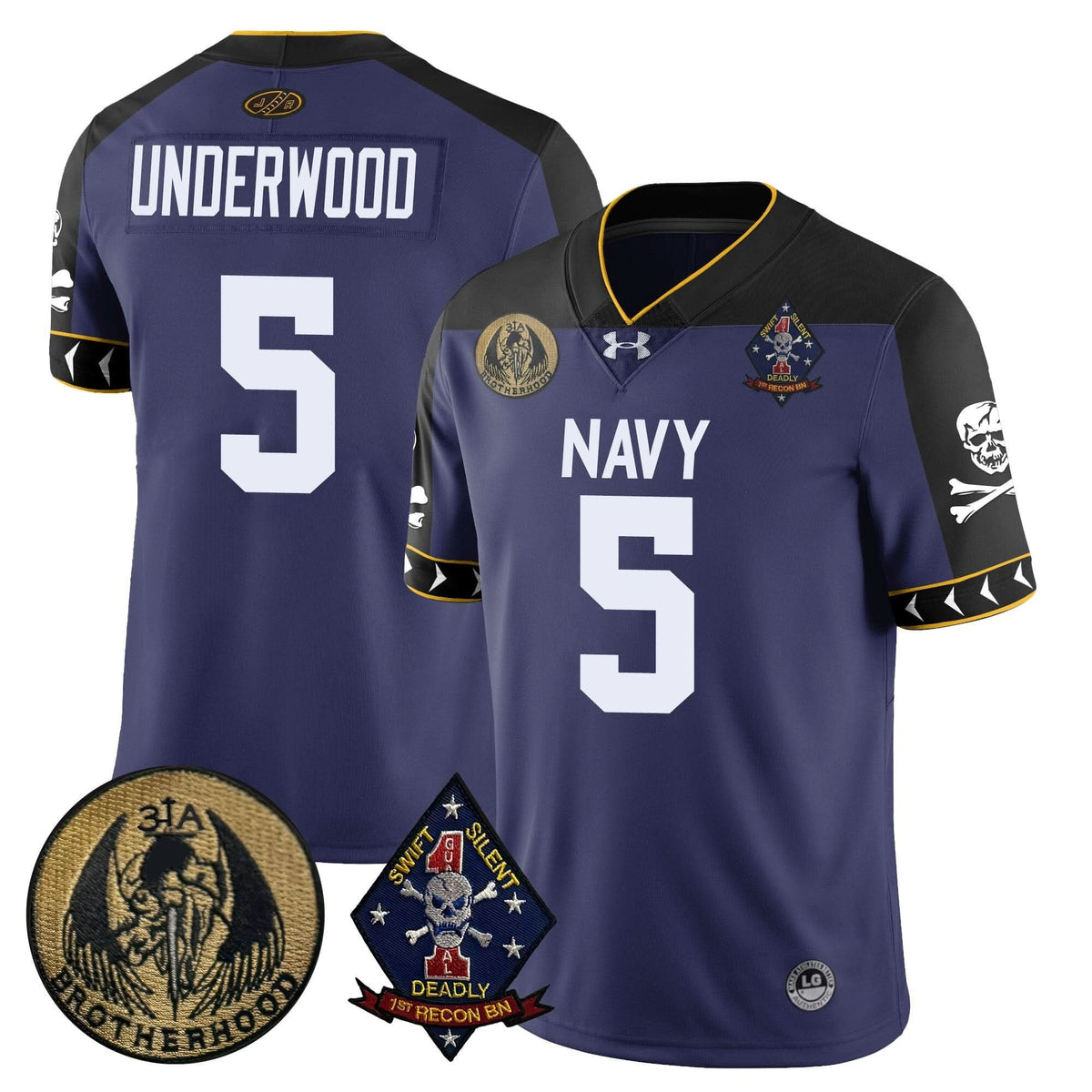 Men's Navy Midshipmen Lacrosse Jolly Rogers Vapor Limited Jersey - All Stitched