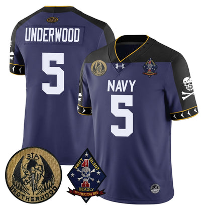 Men's Navy Midshipmen Lacrosse Jolly Rogers Vapor Limited Jersey - All Stitched