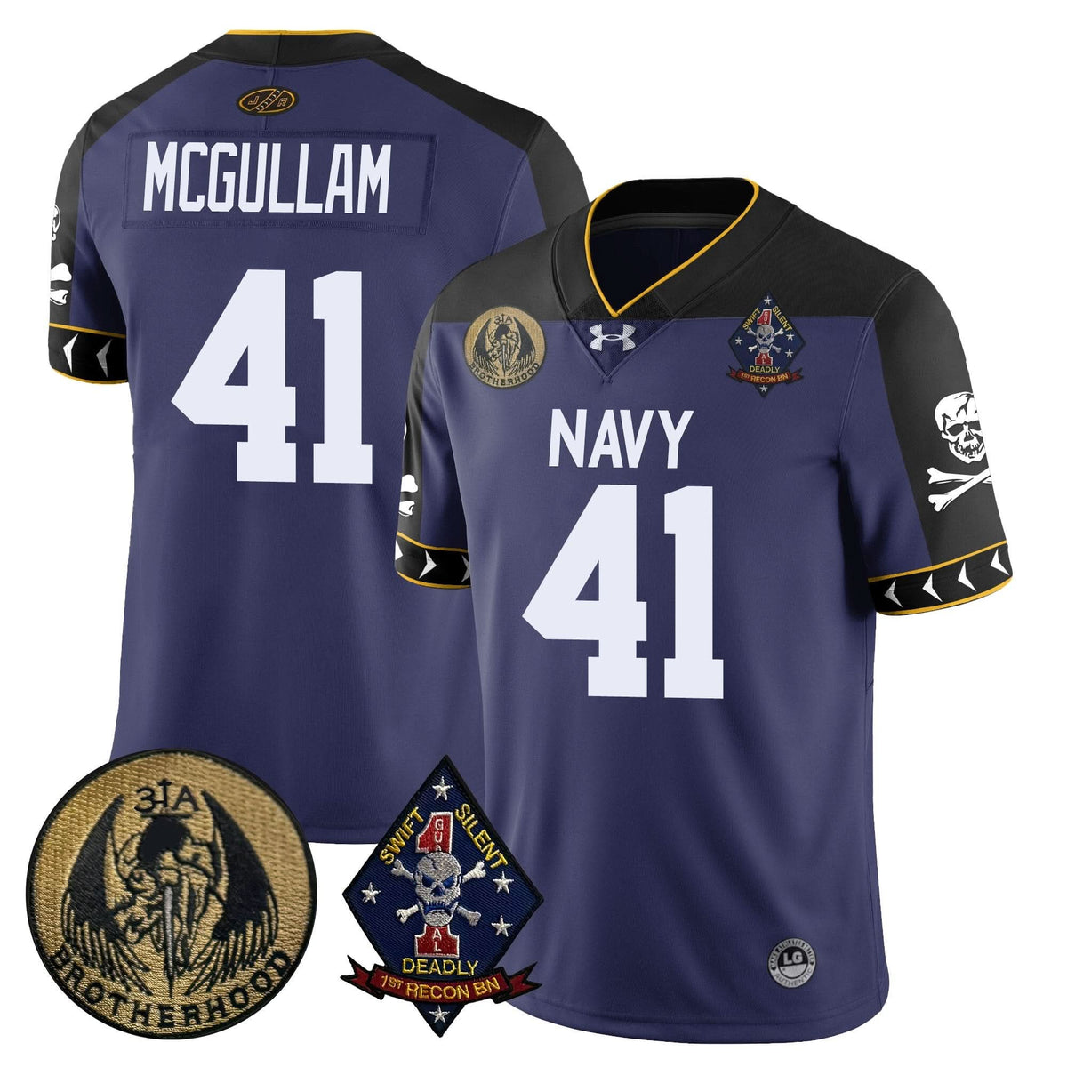 Men's Navy Midshipmen Lacrosse Jolly Rogers Vapor Limited Jersey - All Stitched