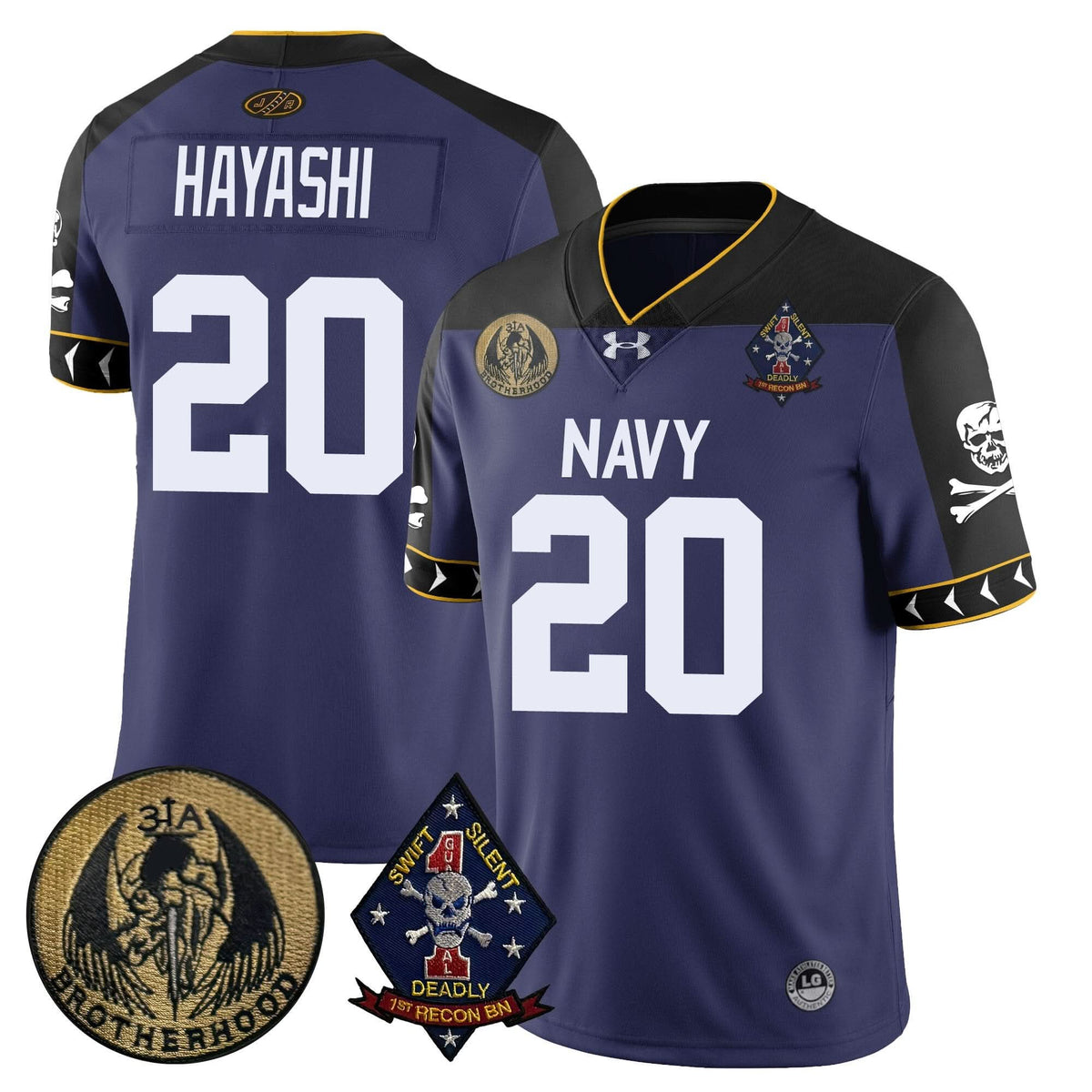 Men's Navy Midshipmen Lacrosse Jolly Rogers Vapor Limited Jersey - All Stitched