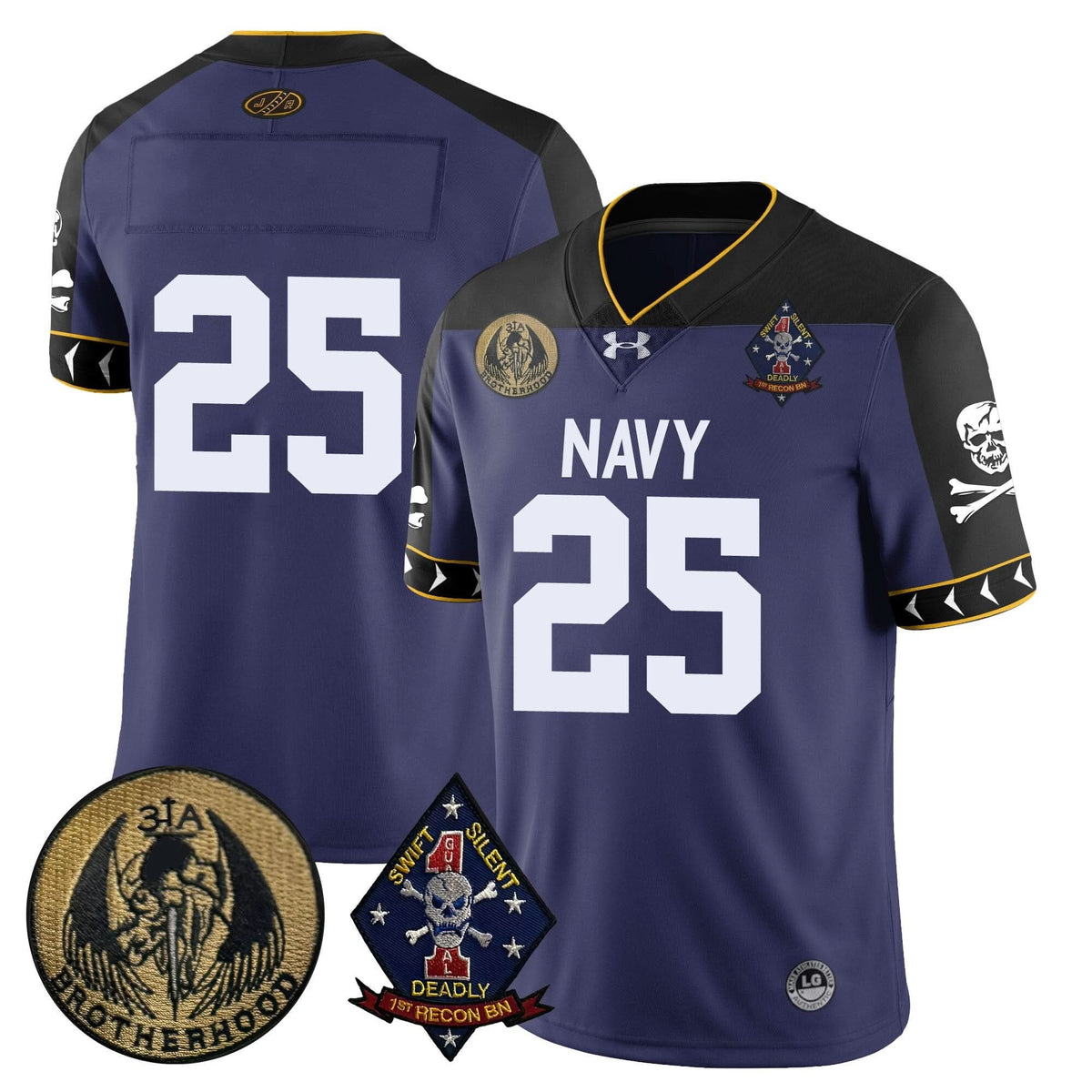 Men's Navy Midshipmen Lacrosse Jolly Rogers Vapor Limited Jersey - All Stitched
