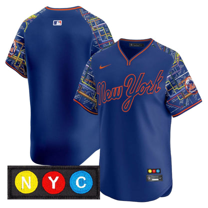 Men's New York Mets Subway Style Vapor Premier Limited Jersey - Stitched