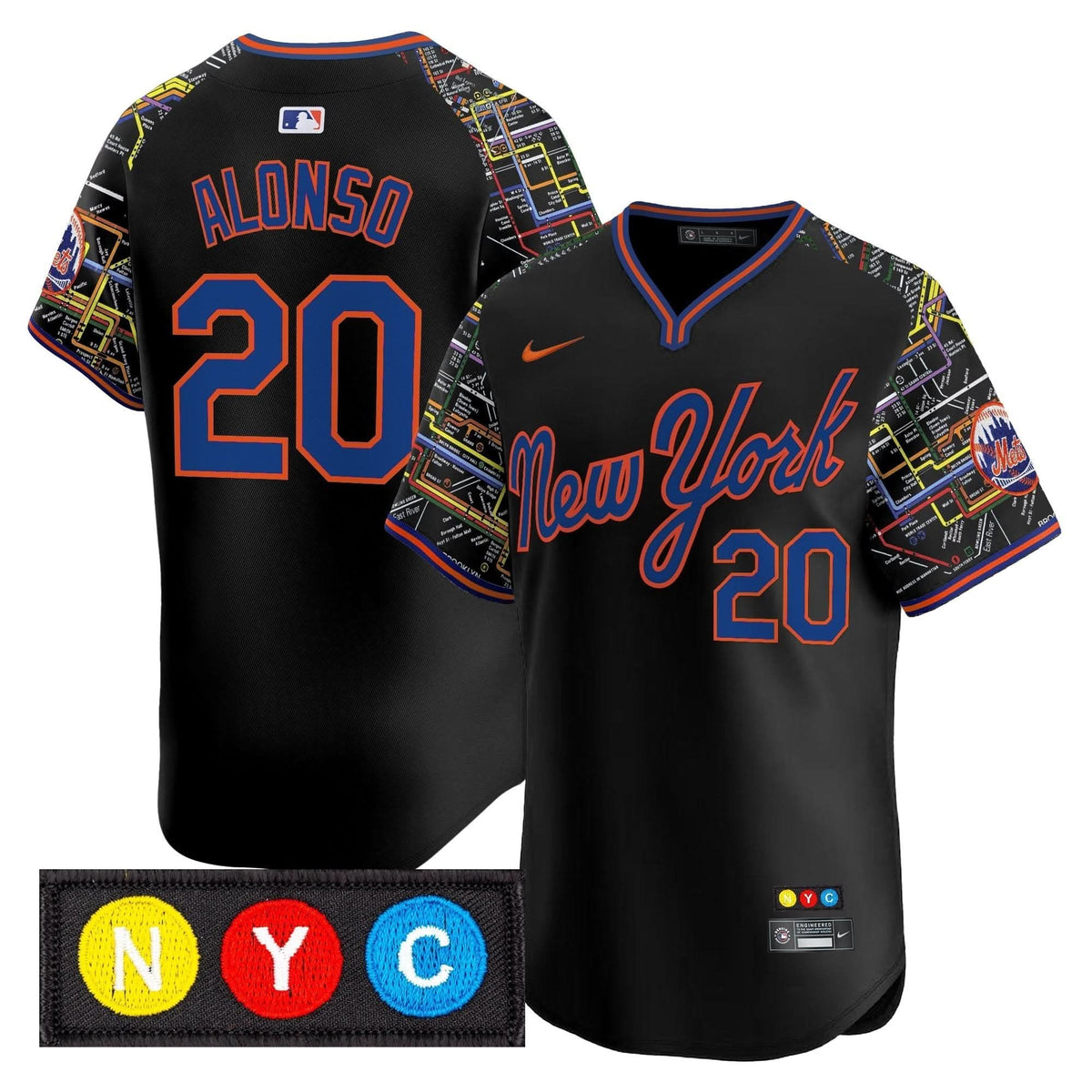 Men's New York Mets Subway Style Vapor Premier Limited Jersey - Stitched