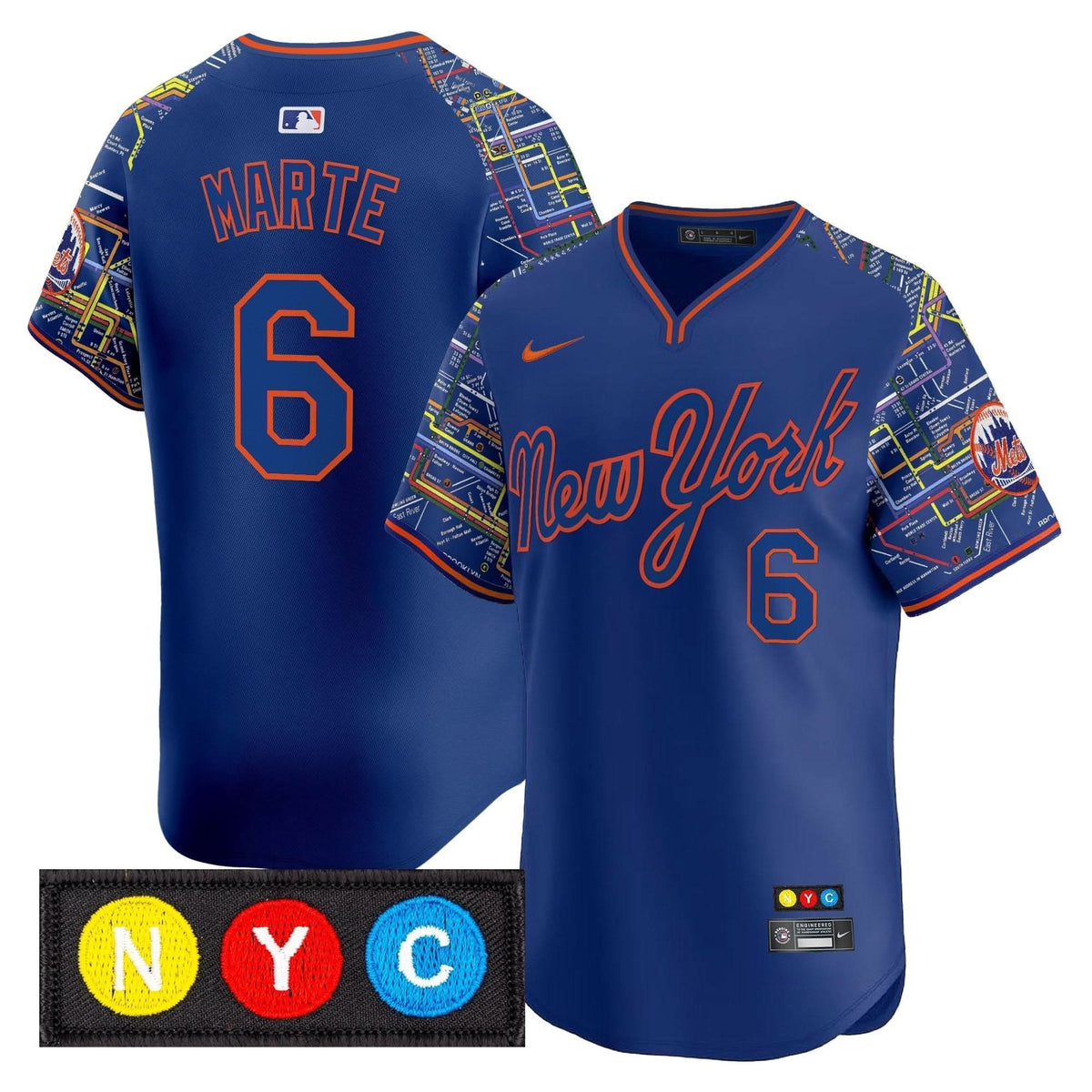 Men's New York Mets Subway Style Vapor Premier Limited Jersey - Stitched