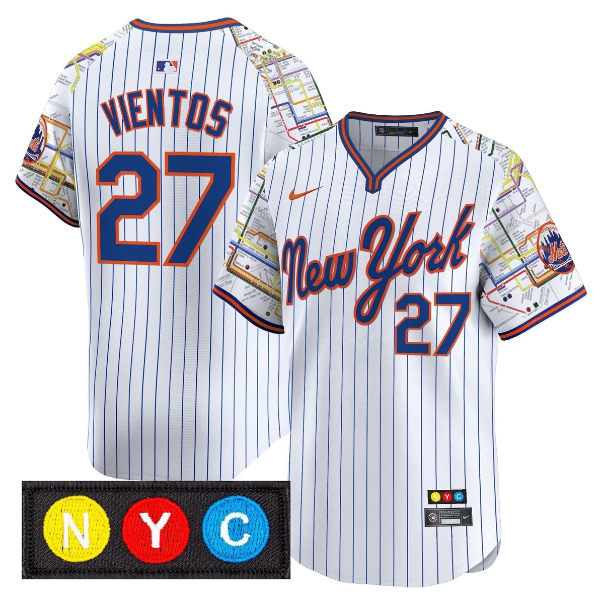 Men's New York Mets Subway Style Vapor Premier Limited Jersey - Stitched