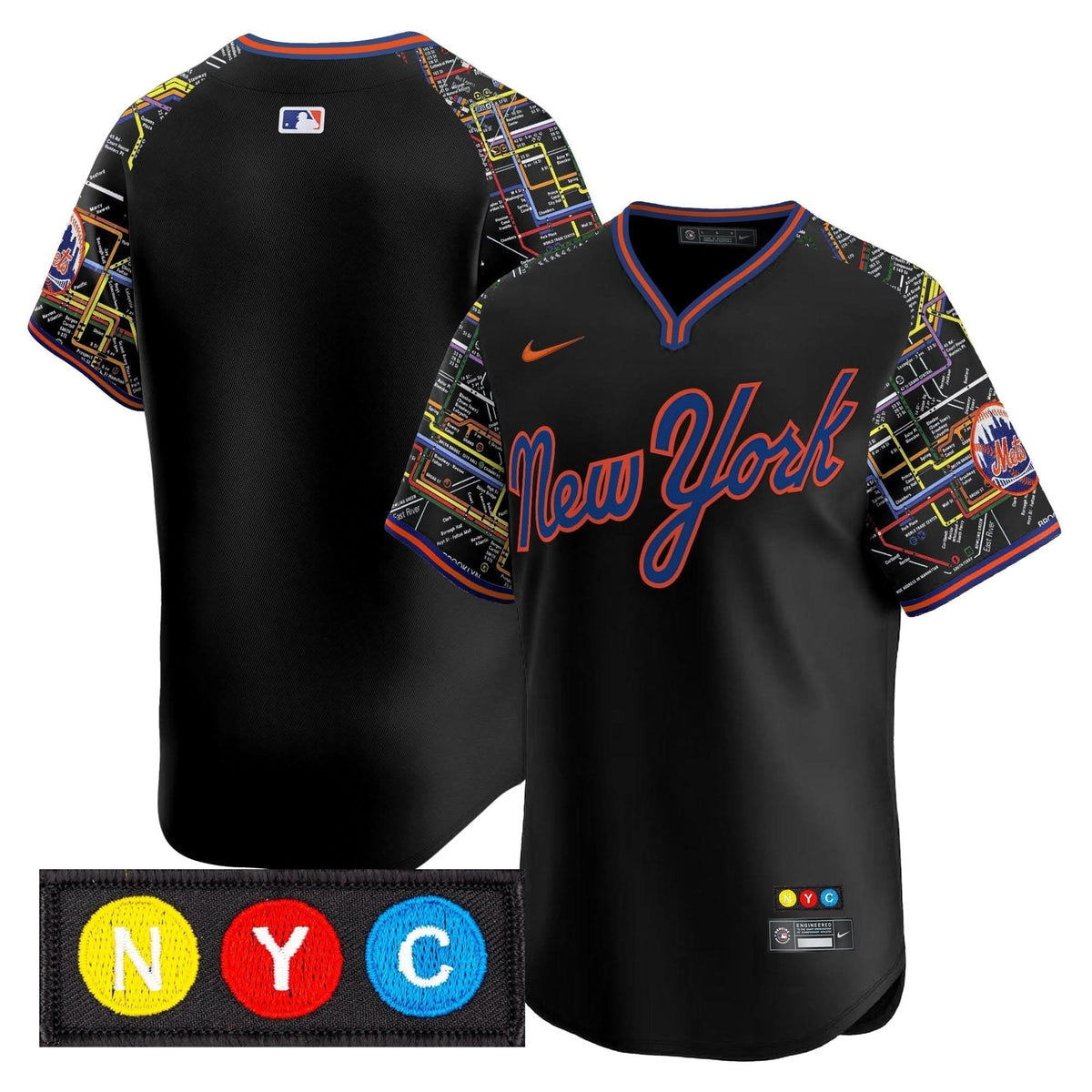 Men's New York Mets Subway Style Vapor Premier Limited Jersey - Stitched