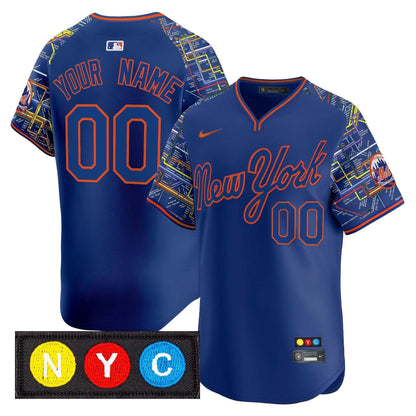 New York Mets Subway Style Vapor Premier Limited Custom Jersey - Stitched