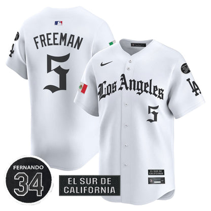 Men's Dodgers Mexico 2025 LA Gothic Style Patch Vapor Premier Limited Jersey - All Stitched