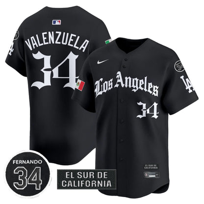 Dodgers Mexico 2025 LA Gothic Style Patch Vapor Premier Limited Jersey - All Stitched