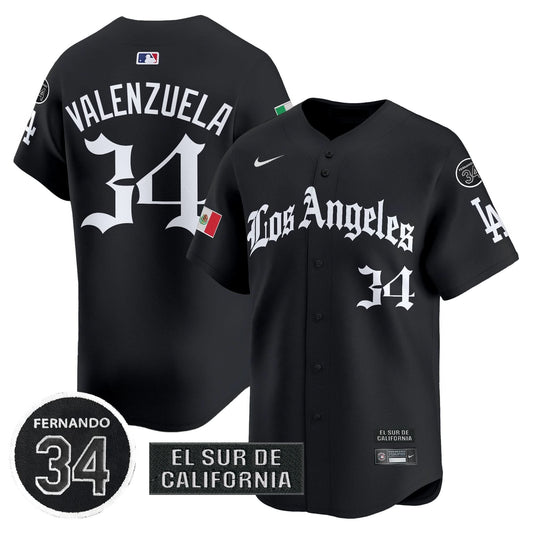 Dodgers Mexico 2025 LA Gothic Style Patch Vapor Premier Limited Jersey - All Stitched