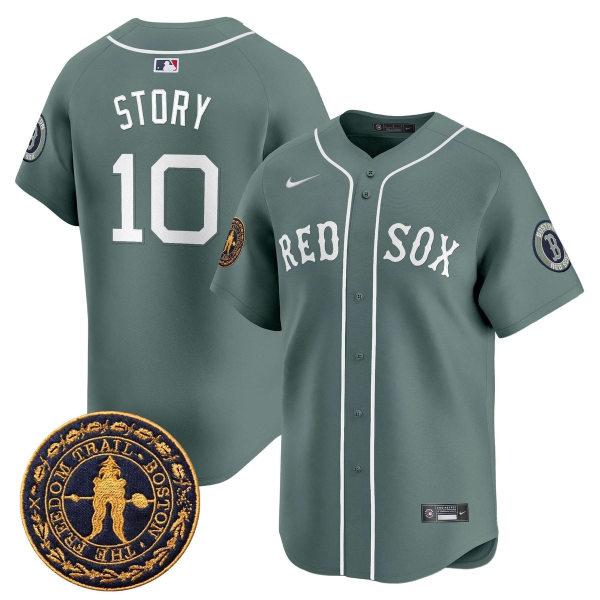 Men's Boston Red Sox Freedom Trail Patch Vapor Premier Limited Jersey - All Stitched