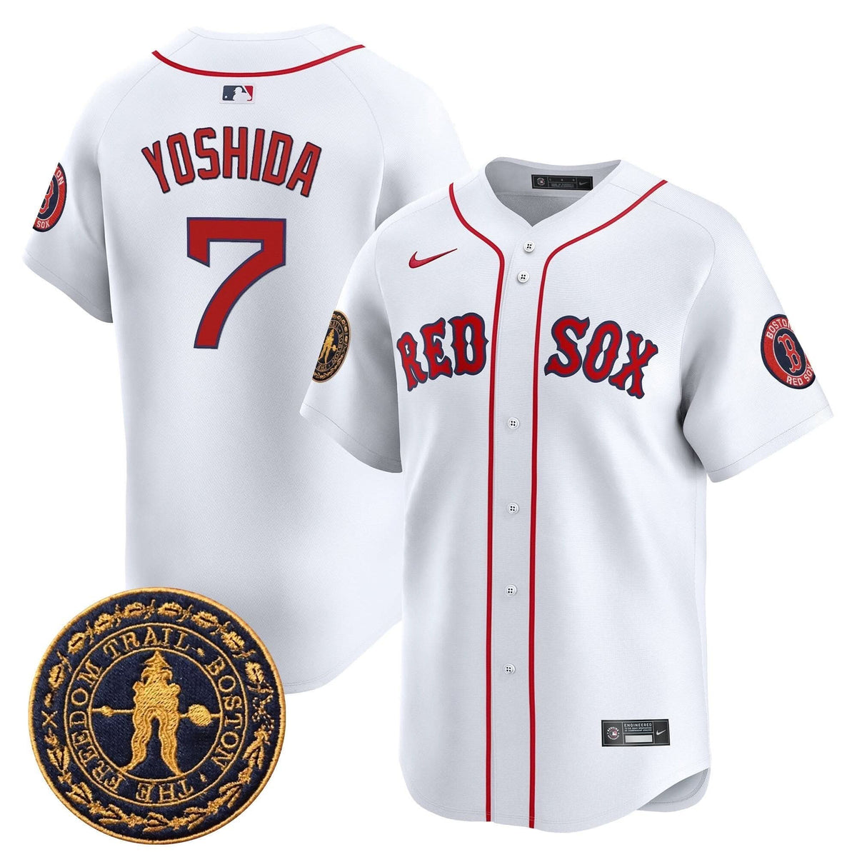 Men's Boston Red Sox Freedom Trail Patch Vapor Premier Limited Jersey - All Stitched