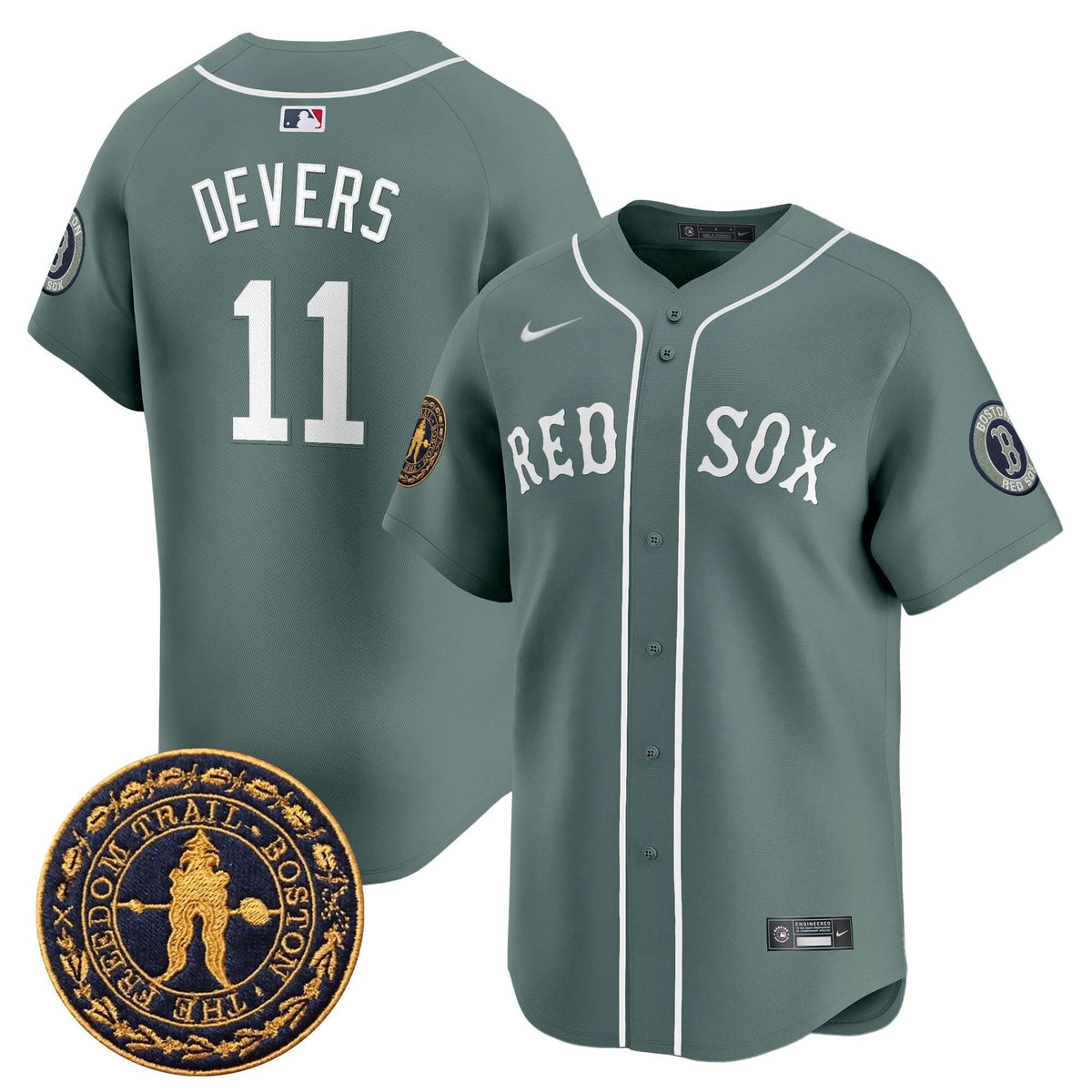 Men's Boston Red Sox Freedom Trail Patch Vapor Premier Limited Jersey - All Stitched