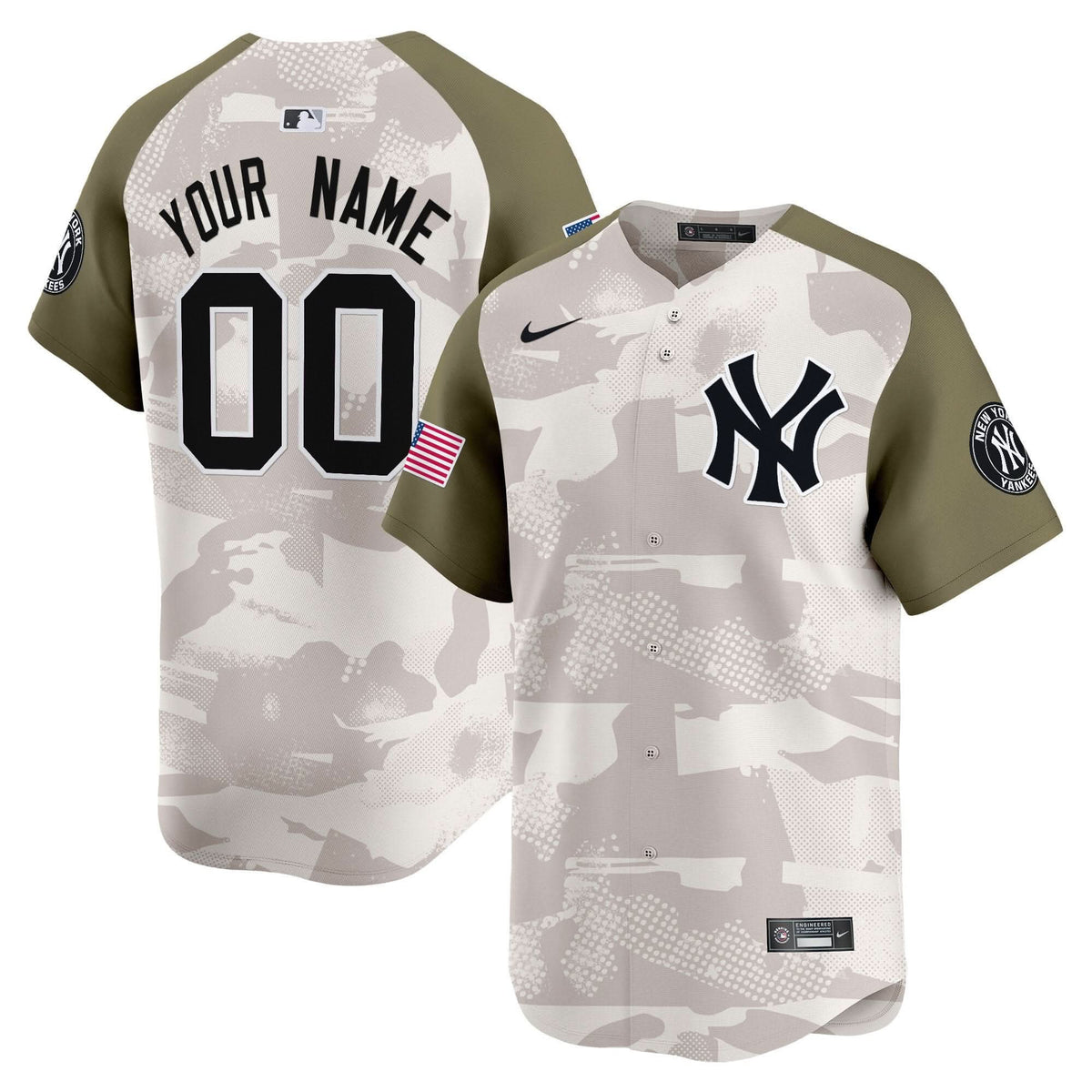 New York Yankees 2025 Armed Forces Day Vapor Premier Limited Custom Jersey - Stitched