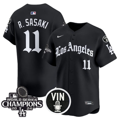 Men's Dodgers 2025 LA Gothic Style Vapor Premier Limited Jersey - All Stitched