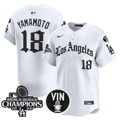 Men's Dodgers 2025 LA Gothic Style Vapor Premier Limited Jersey - All Stitched