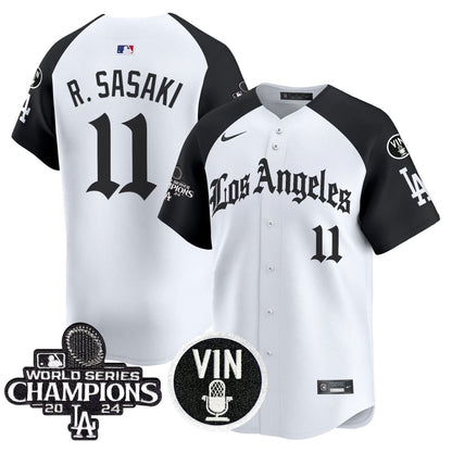 Men's Dodgers 2025 LA Gothic Style Vapor Premier Limited Jersey - All Stitched