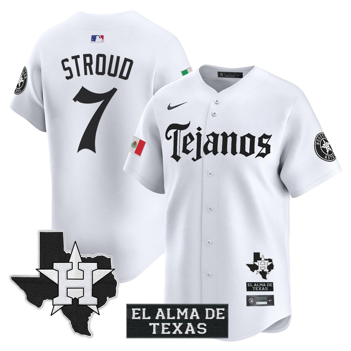 Men's Houston Astros Mexico Tejano Barrio Style Vapor Premier Limited Jersey - All Stitched