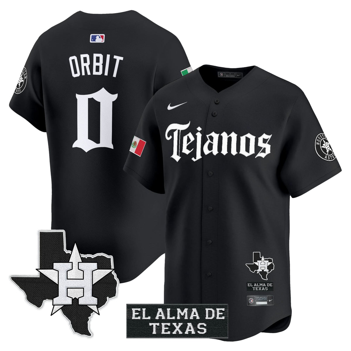 Men's Houston Astros Mexico Tejano Barrio Style Vapor Premier Limited Jersey - All Stitched