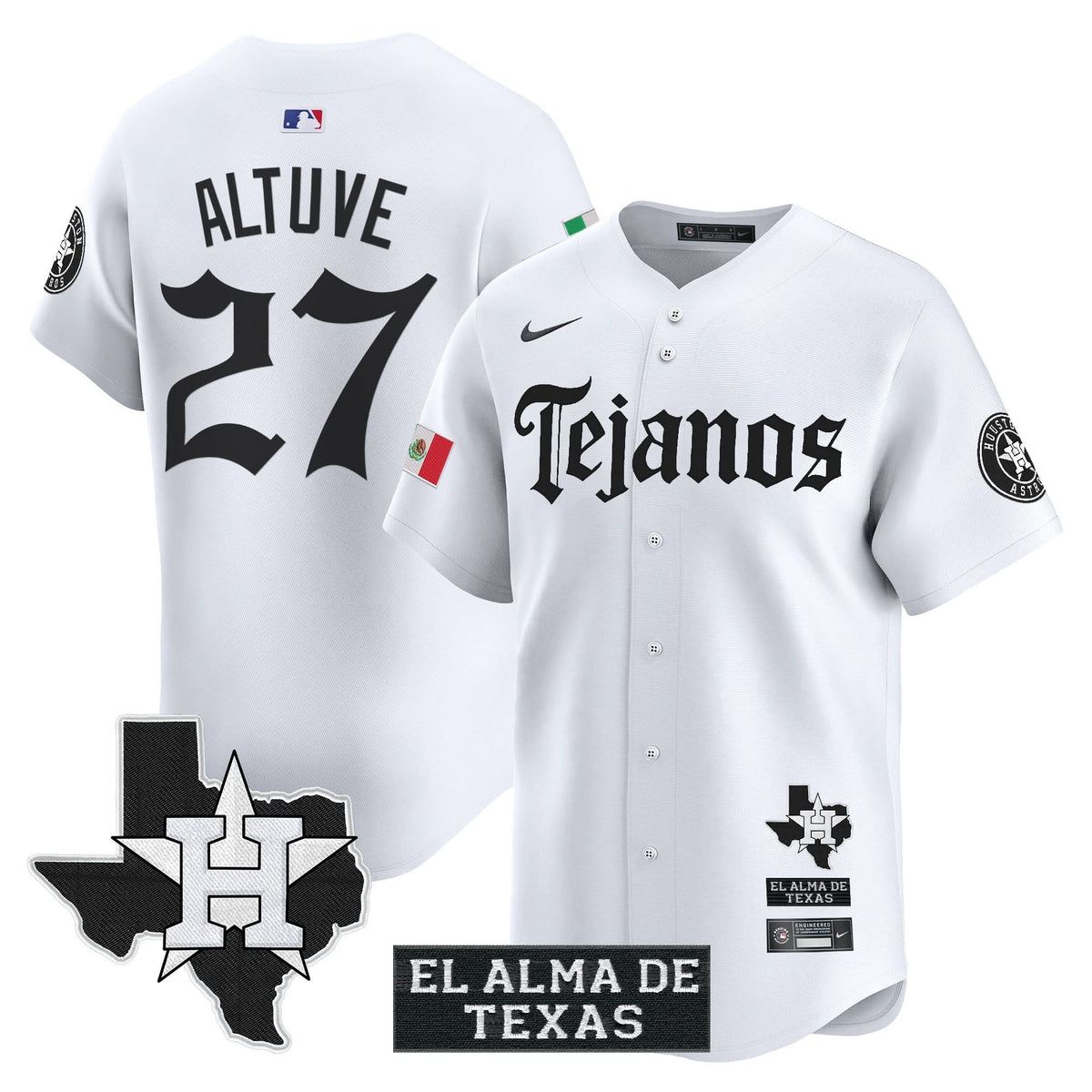 Men's Houston Astros Mexico Tejano Barrio Style Vapor Premier Limited Jersey - All Stitched