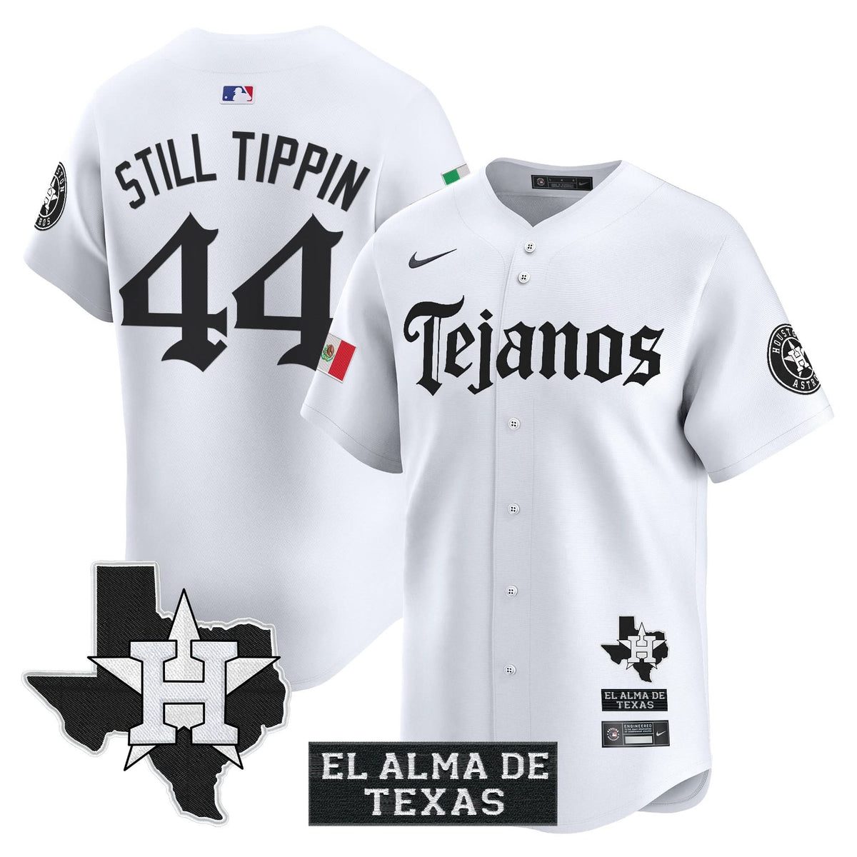 Men's Houston Astros Mexico Tejano Barrio Style Vapor Premier Limited Jersey - All Stitched