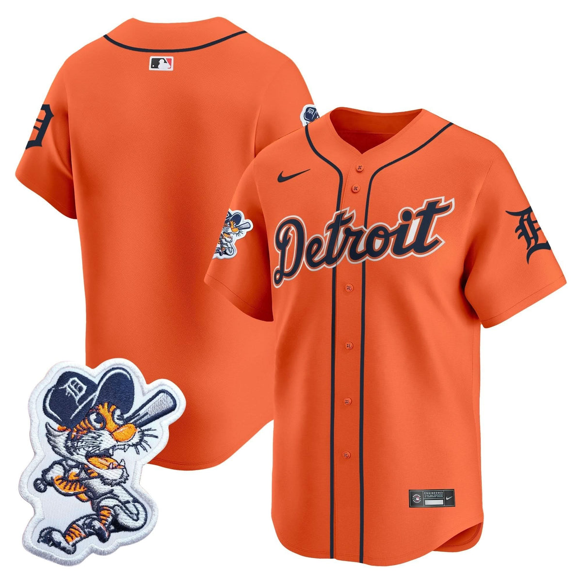 Men's Detroit Tigers Paws Patch Vapor Premier Limited Jersey - All Stitched
