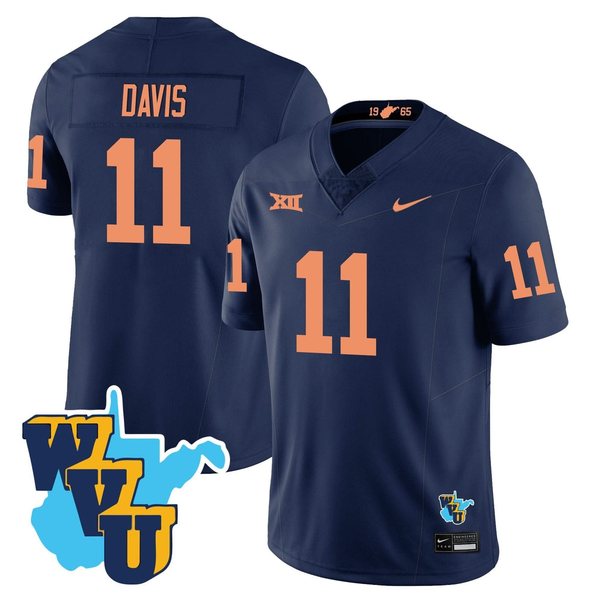 Men's West Virginia Mountaineers 1965-2025 Throwback Jersey - All Stitched