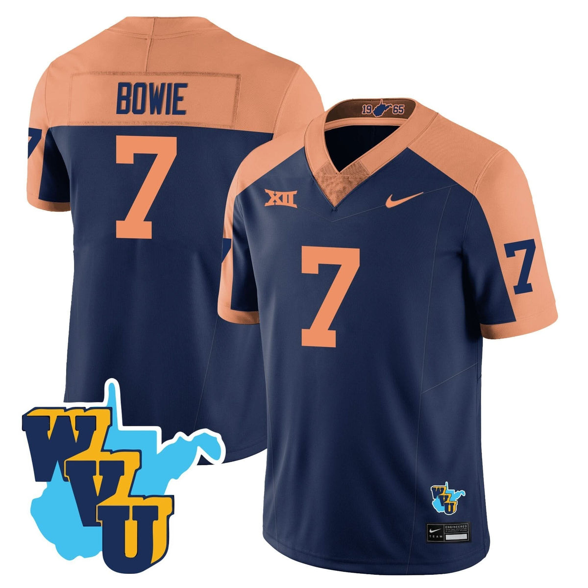 Men's West Virginia Mountaineers 1965-2025 Throwback Jersey - All Stitched