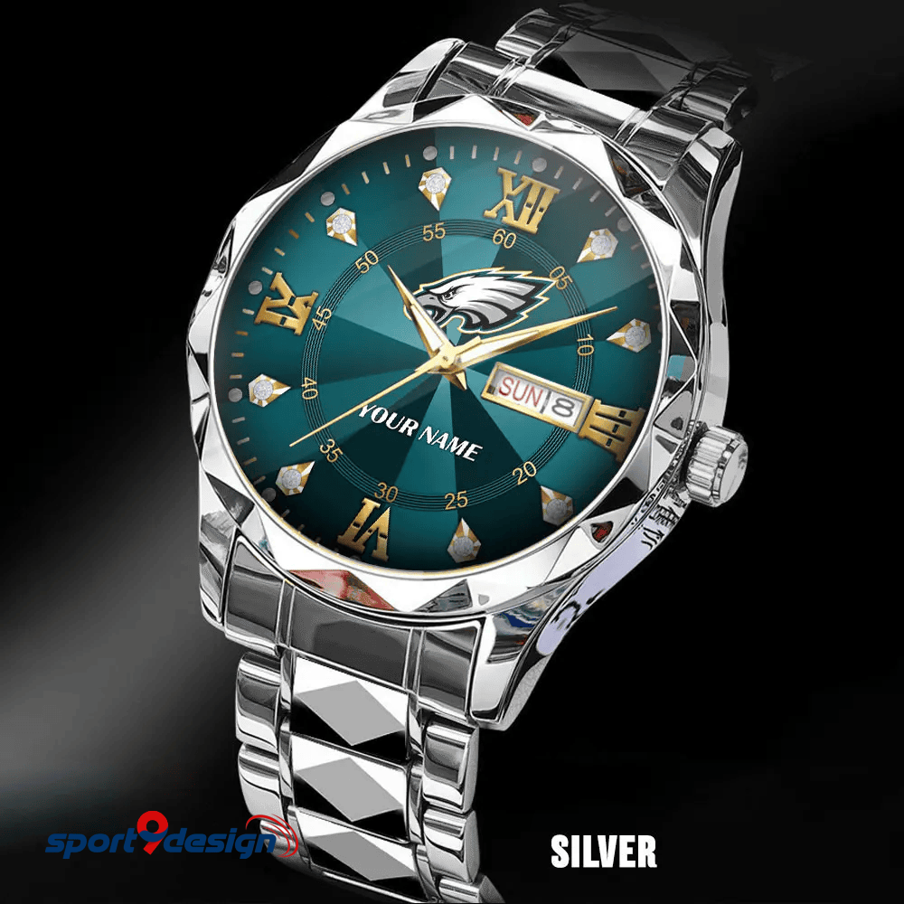 PE - American Football Luxury Hand Watch All Team Custom Any Name Gift For Fan - Limited Edition