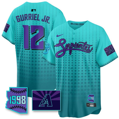 Men's Arizona Diamondbacks Purple for Second “Serpientes” City Connect Jersey - All Stitched