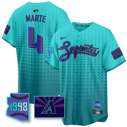 Men's Arizona Diamondbacks Purple for Second “Serpientes” City Connect Jersey - All Stitched